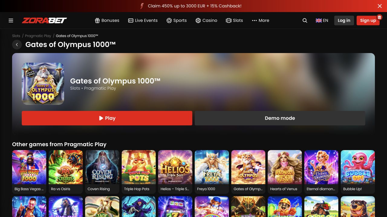 Gates of Olympus 1000 · Kartica igre — Play i Demo mode